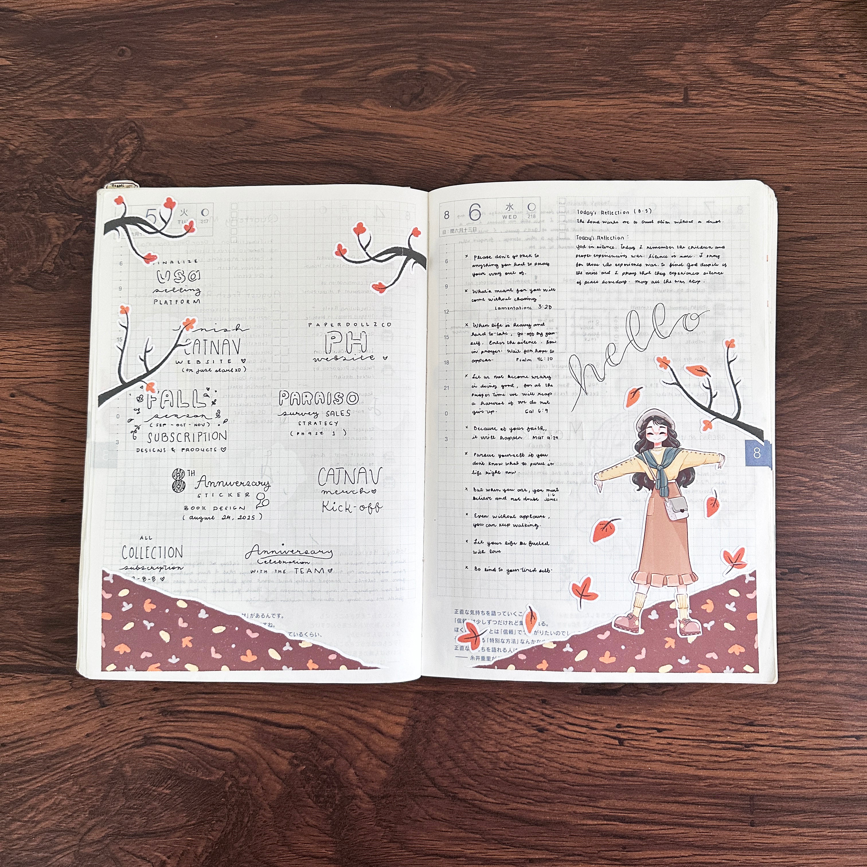 Cozy Harvest | Hobonichi | Cousin Daily Sticker Kit | Cd086