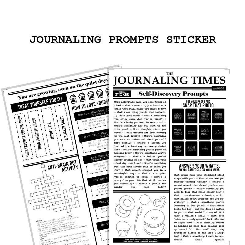 Journaling Prompts Sticker - Self Discovery | The Journaling Times | nw001