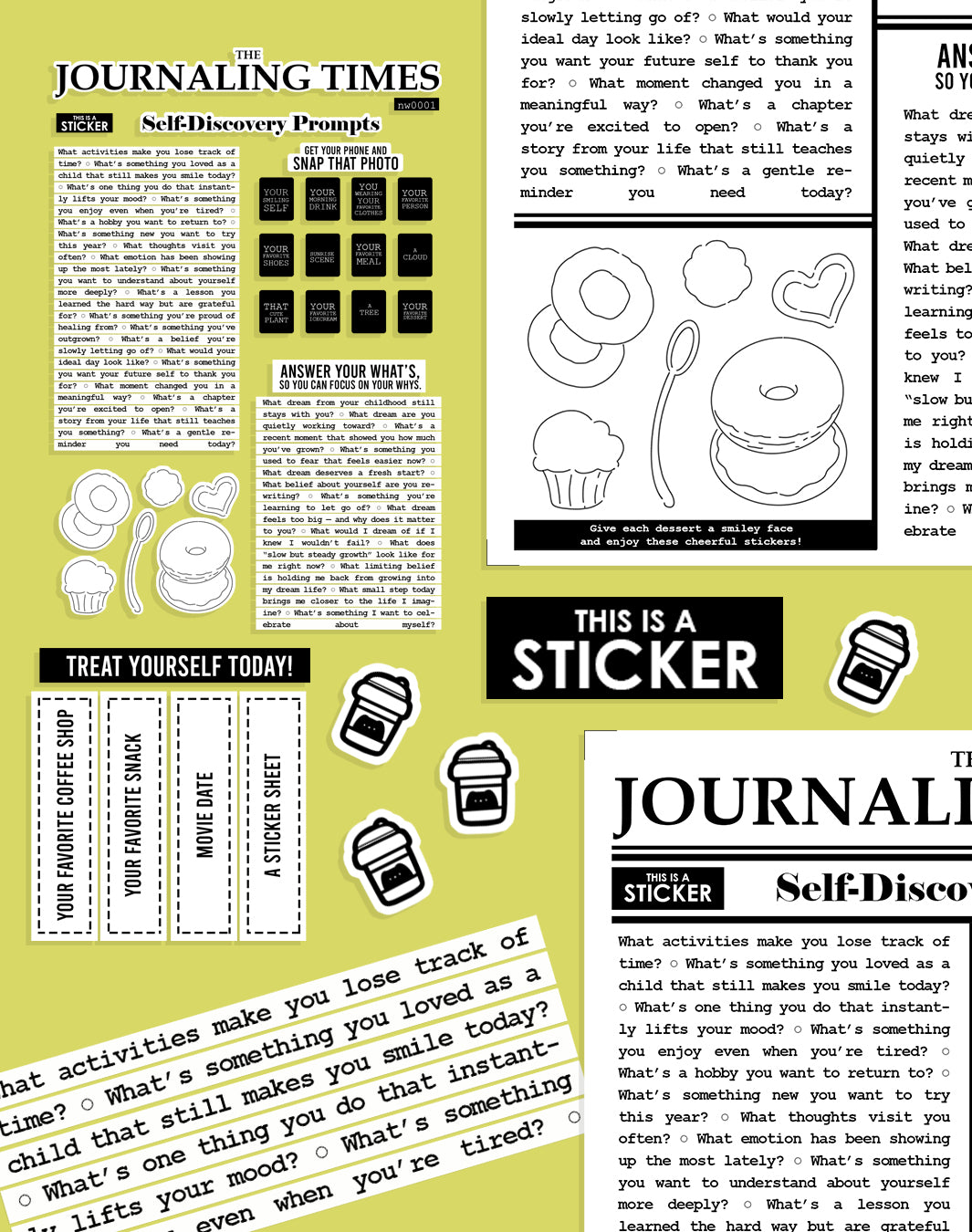 Journaling Prompts Sticker - Self Discovery | The Journaling Times | nw001