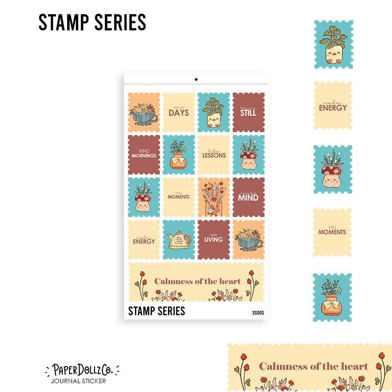 Calmness of the Heart | Stamp Series Journal Stickers | ss003