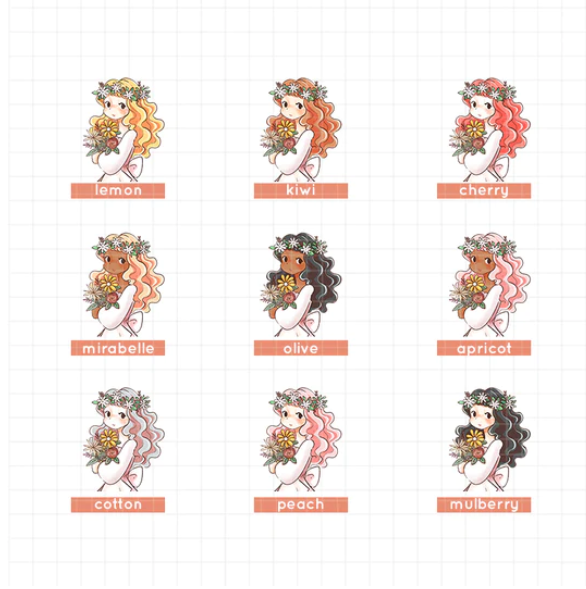 Blush Pretty Petal Hobonichi A6 Daily Sticker Kit - a019