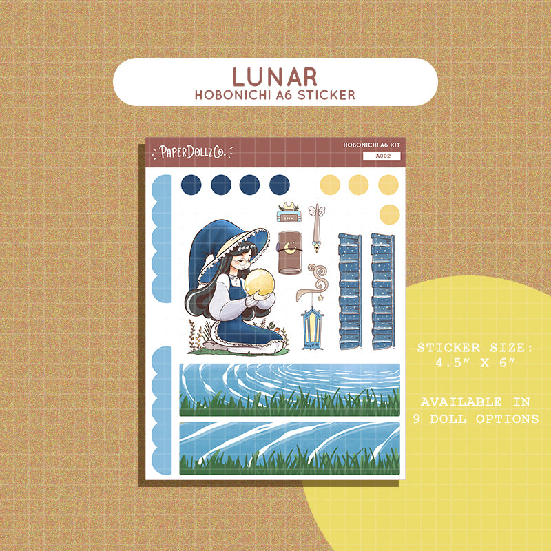 Lunar Enchanted Hobonichi A6 Sticker Kit - a002