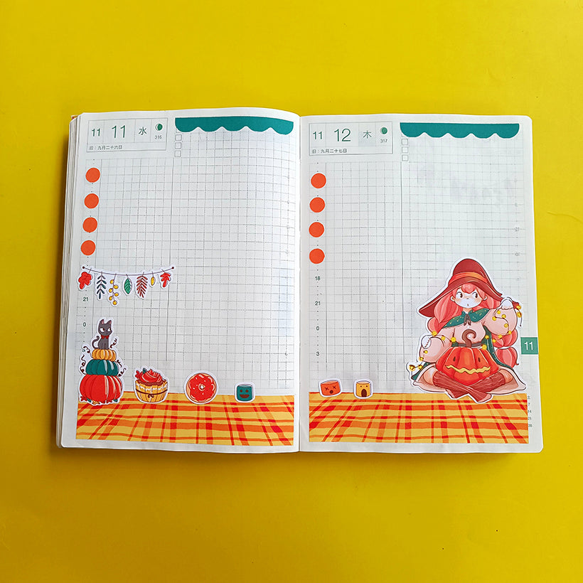 Pumpkin Enchanted Hobonichi A6 Sticker Kit - a003