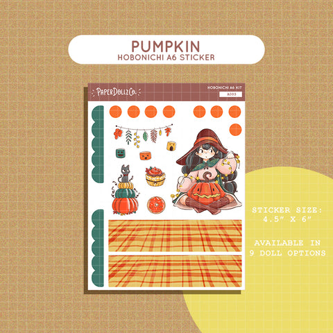 Pumpkin Enchanted Hobonichi A6 Sticker Kit - a003