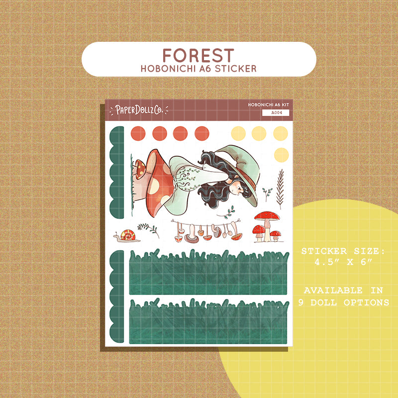 Forest Enchanted Hobonichi A6 Sticker Kit - a004