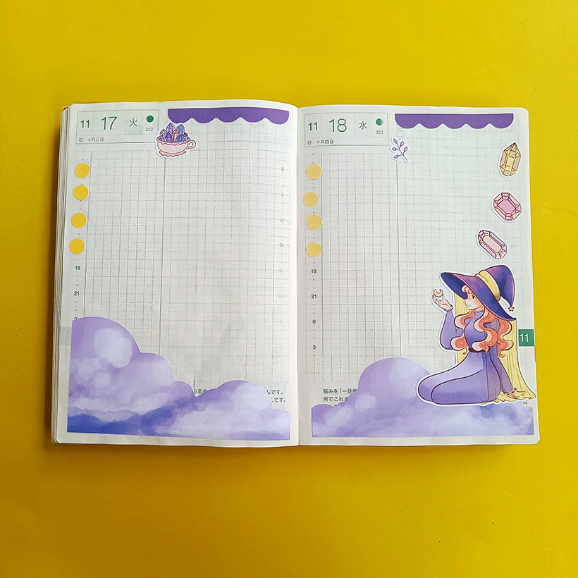 Crystal Enchanted Hobonichi A6 Daily Sticker Kit - a005