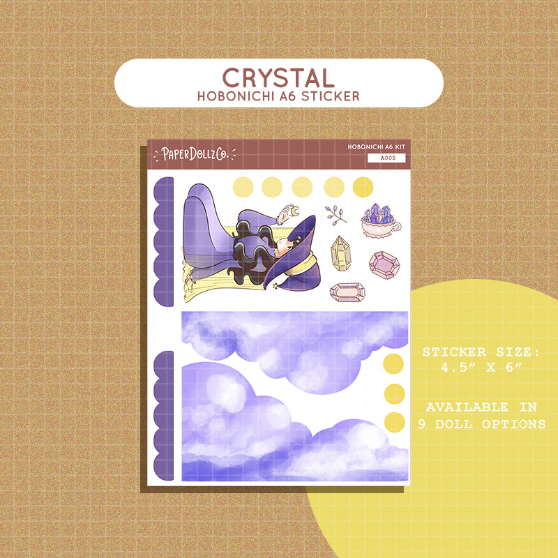 Crystal Enchanted Hobonichi A6 Daily Sticker Kit - a005