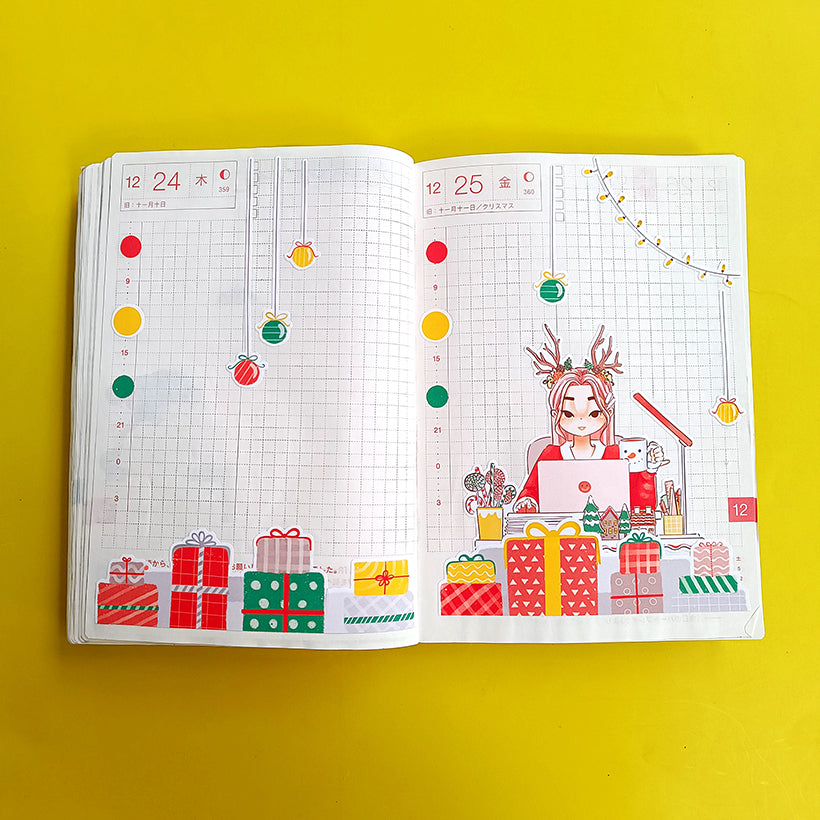 Busy Joy to the Dolly World Hobonichi A6 Daily Sticker Kit - a007