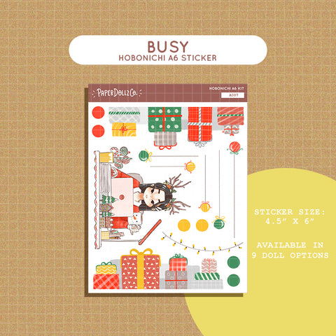 Busy Joy to the Dolly World Hobonichi A6 Sticker Kit - a007