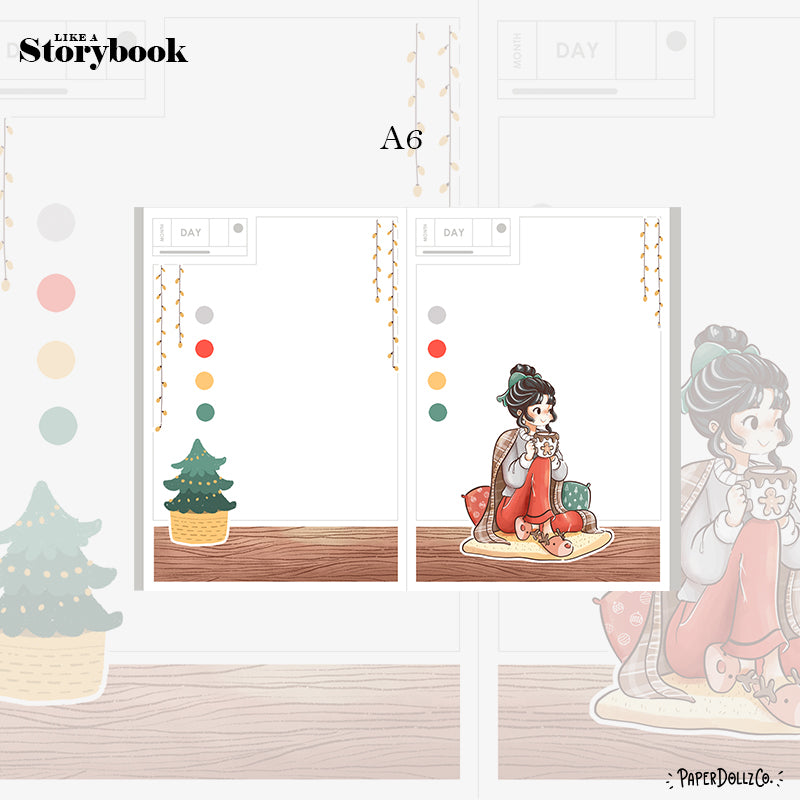 Blissful Joy to the Dolly World Hobonichi A6 Daily Sticker Kit - a009