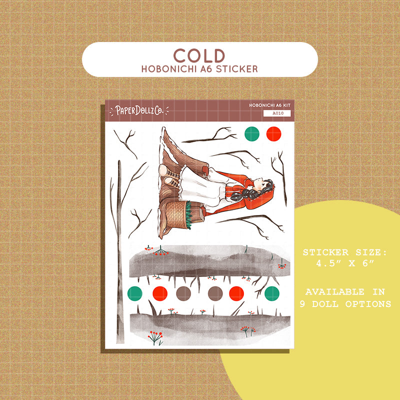 Cold Joy to the Dolly World Hobonichi A6 Daily Sticker Kit - a010