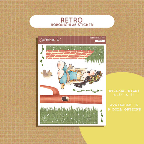 Retro Pretty Petal Hobonichi A6 Sticker Kit - a020