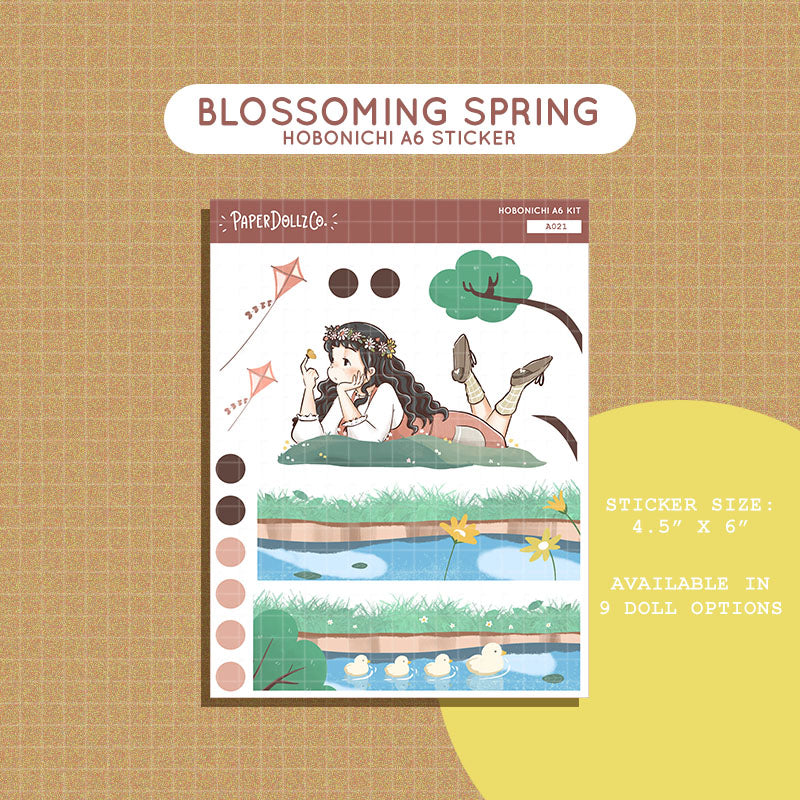 Blossoming Spring Blossoming Hobonichi A6 Daily Sticker Kit - a021