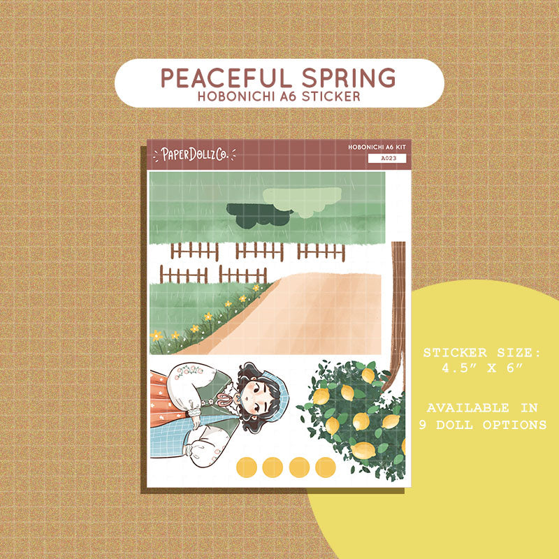 Peaceful Spring Blossoming Hobonichi A6 Daily Sticker Kit - a023