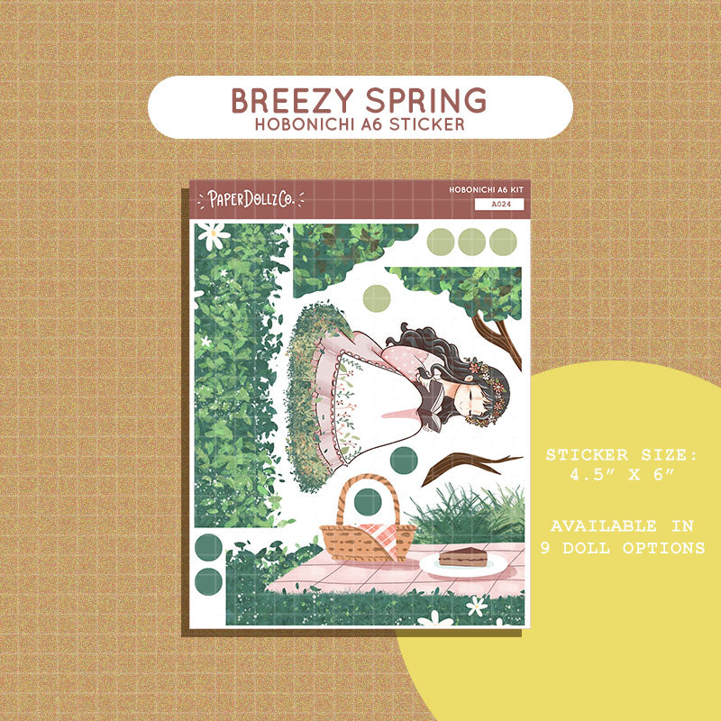 Breezy Spring Blossoming Hobonichi A6 Daily Sticker Kit - a024