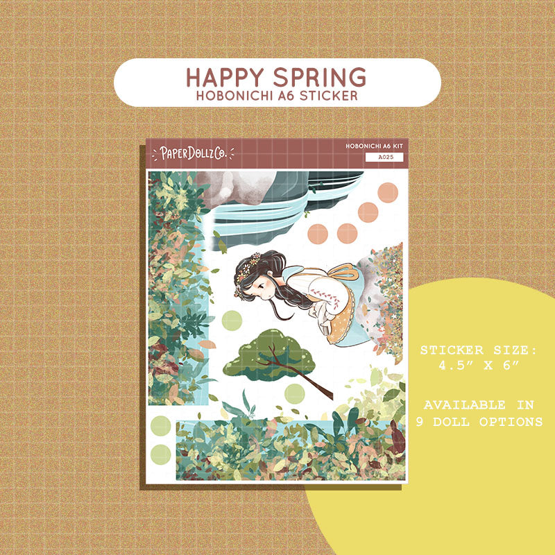 Happy Spring Blossoming Hobonichi A6 Daily Sticker Kit - a025