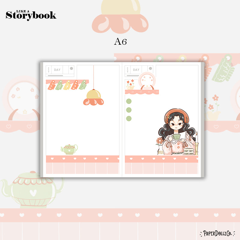 Tea Party Alone Time Hobonichi A6 Daily Sticker Kit - a026