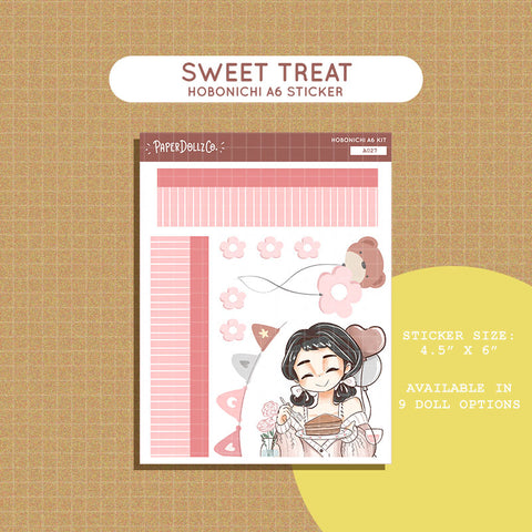 Sweet Treat Alone Time Hobonichi A6 Daily Sticker Kit - a027