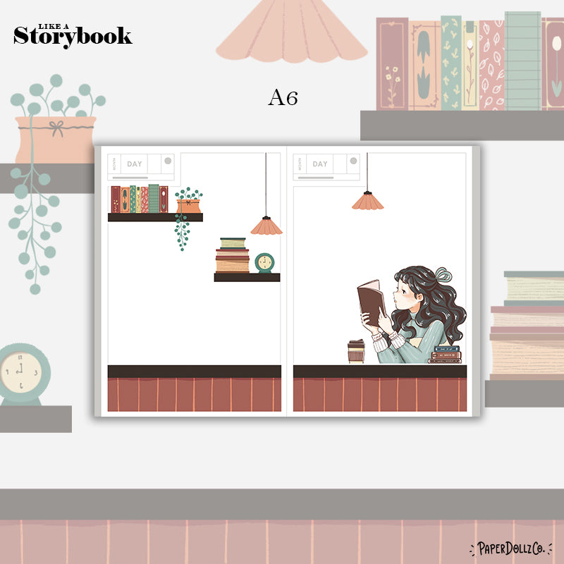 Bookworm Alone Time Hobonichi A6 Daily Sticker Kit - a029