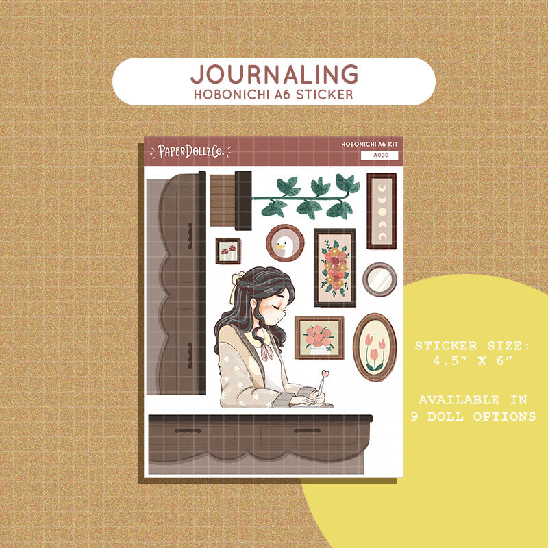 Journaling Alone Time Hobonichi A6 Daily Sticker Kit - a030