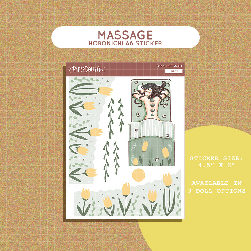 Massage Hobonichi A6 Daily Sticker Kit - a031