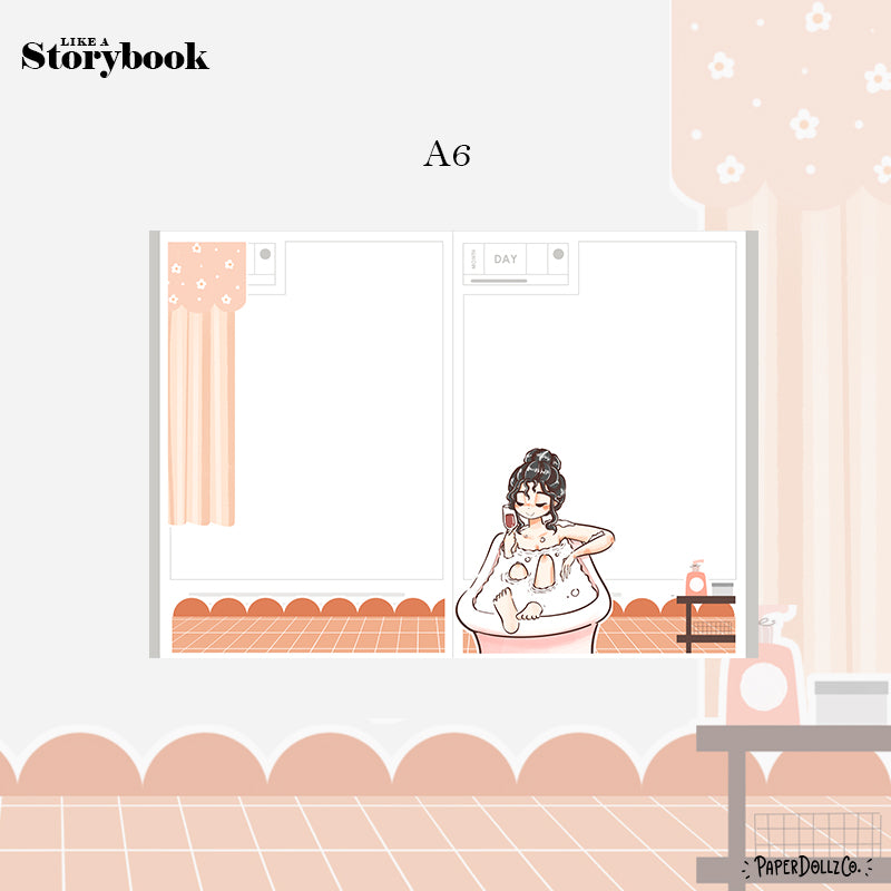 Bath Time Home Buddy Hobonichi A6 Daily Sticker Kit - a037