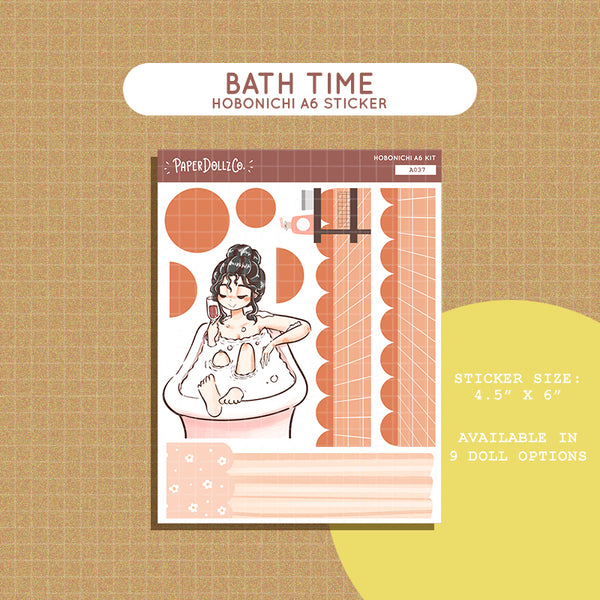 Bath Time Hobonichi A6 Daily Sticker Kit - a037