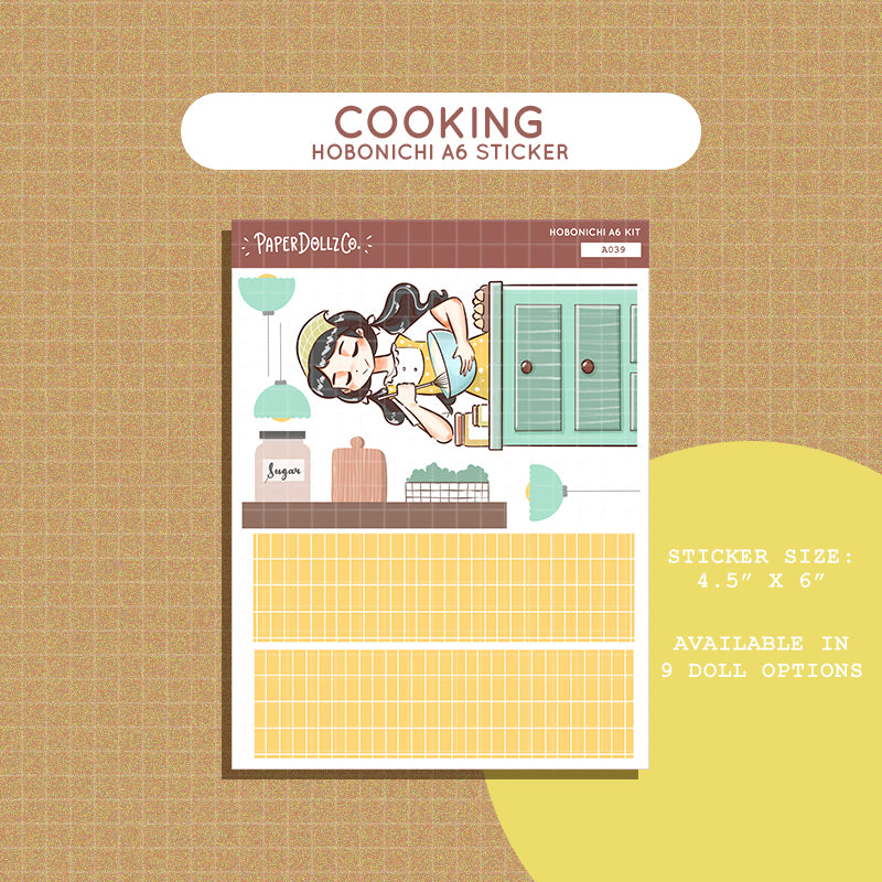 Cooking Hobonichi A6 Daily Sticker Kit - a039