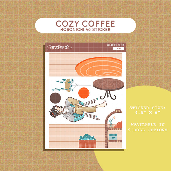 Cozy Coffee Hobonichi A6 Daily Sticker Kit - a040