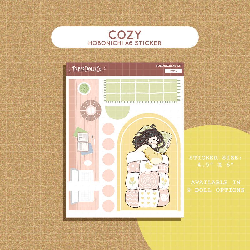 Cozy Sweet Dreams Hobonichi A6 Daily Sticker Kit - a047