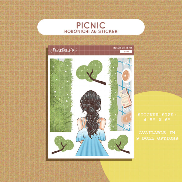 Picnic Crowning Glory Hobonichi A6 Daily Sticker Kit - a052