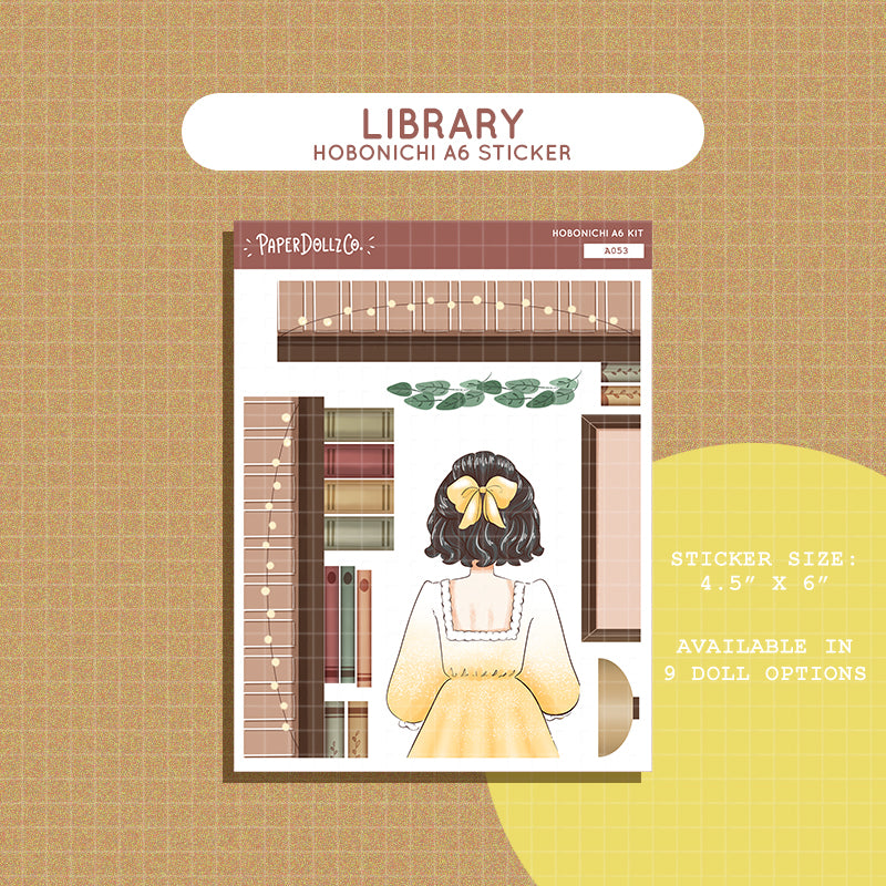 Library Crowning Glory Hobonichi A6 Daily Sticker Kit - a053