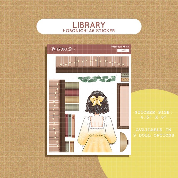 Library Crowning Glory Hobonichi A6 Daily Sticker Kit - a053