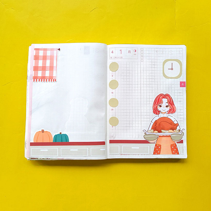 Thanksgiving Fabulous Fall Hobonichi A6 Daily Sticker Kit - a059