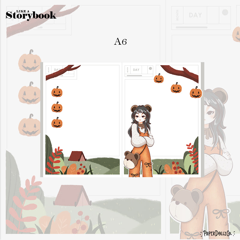 Bear Fluffy Tails Hobonichi A6 Daily Sticker Kit - a062