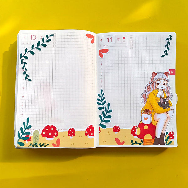 Cat Fluffy Tails Hobonichi A6 Daily Sticker Kit - a065