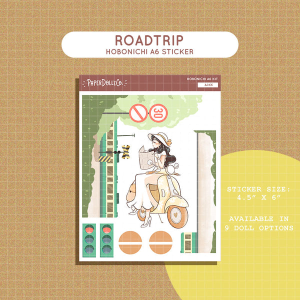 Roadtrip Wanderlust Hobonichi A6 Daily Sticker Kit - a066