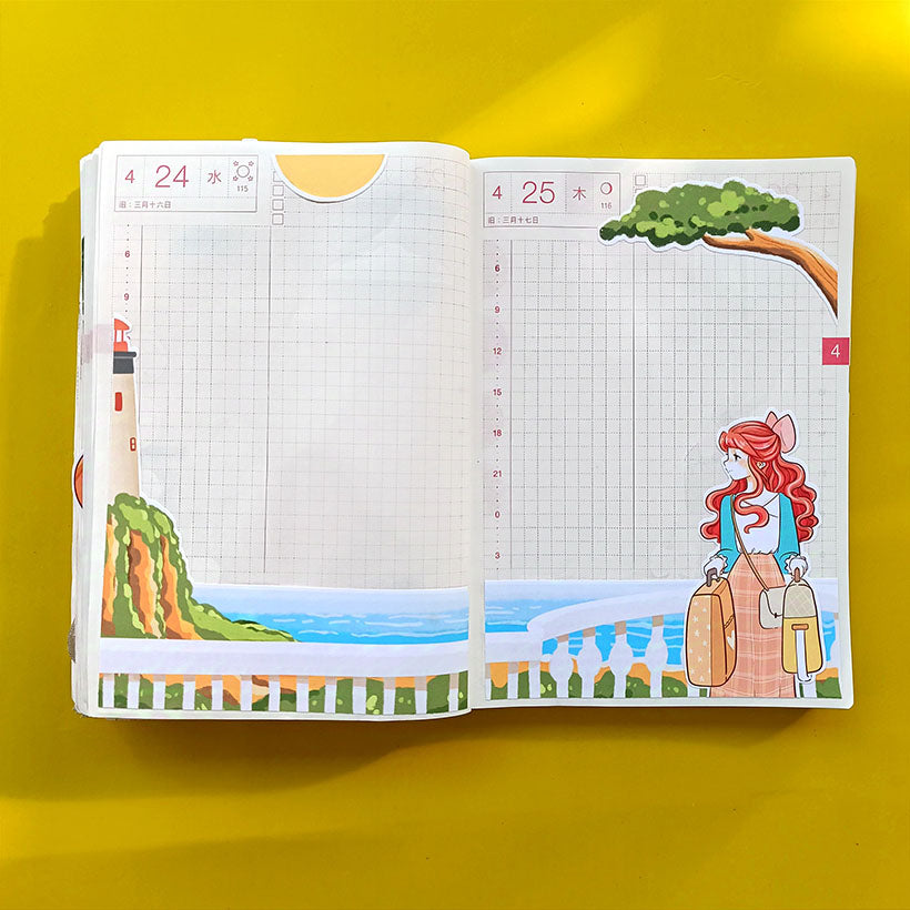 Adventure Wanderlust Hobonichi A6 Daily Sticker Kit - a068