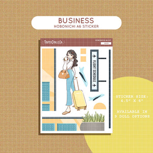 Business Wanderlust Hobonichi A6 Daily Sticker Kit - a069