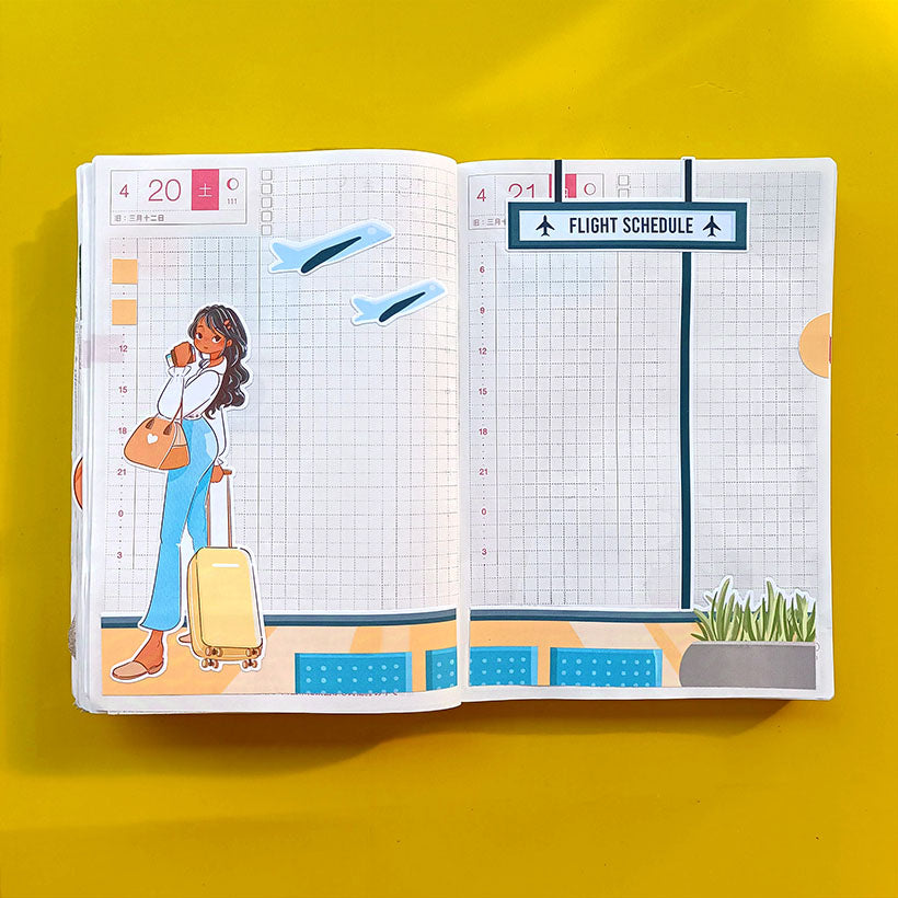 Business Wanderlust Hobonichi A6 Daily Sticker Kit - a069