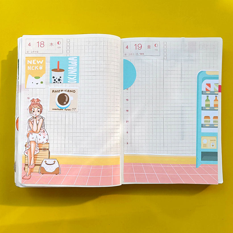 Fancy Wanderlust Hobonichi A6 Daily Sticker Kit - a070