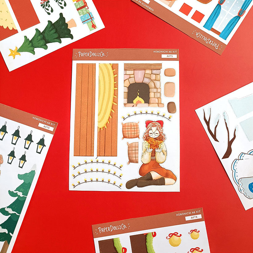 Festive Winter Solstice Hobonichi A6 Daily Sticker Kit - a071