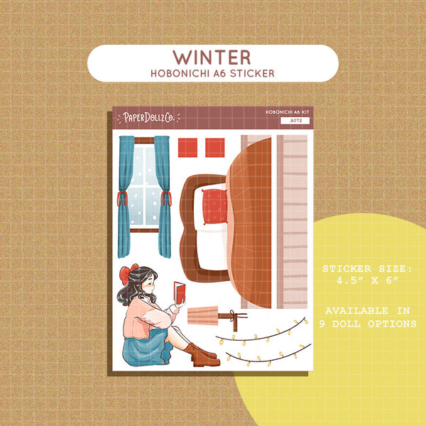 Winter| Winter Solstice Hobonichi A6 Daily Sticker Kit - a072