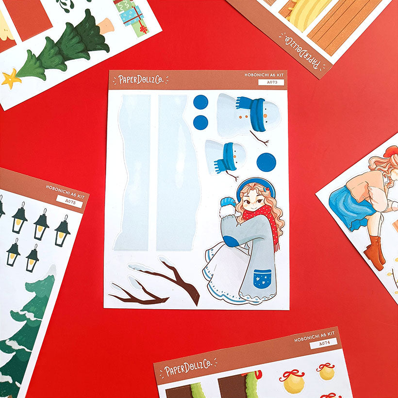 Frosty Winter Solstice Hobonichi A6 Daily Sticker Kit - a073