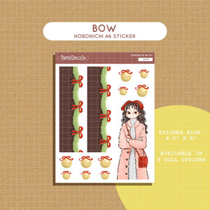 Bow Winter Solstice Hobonichi A6 Daily Sticker Kit - a074