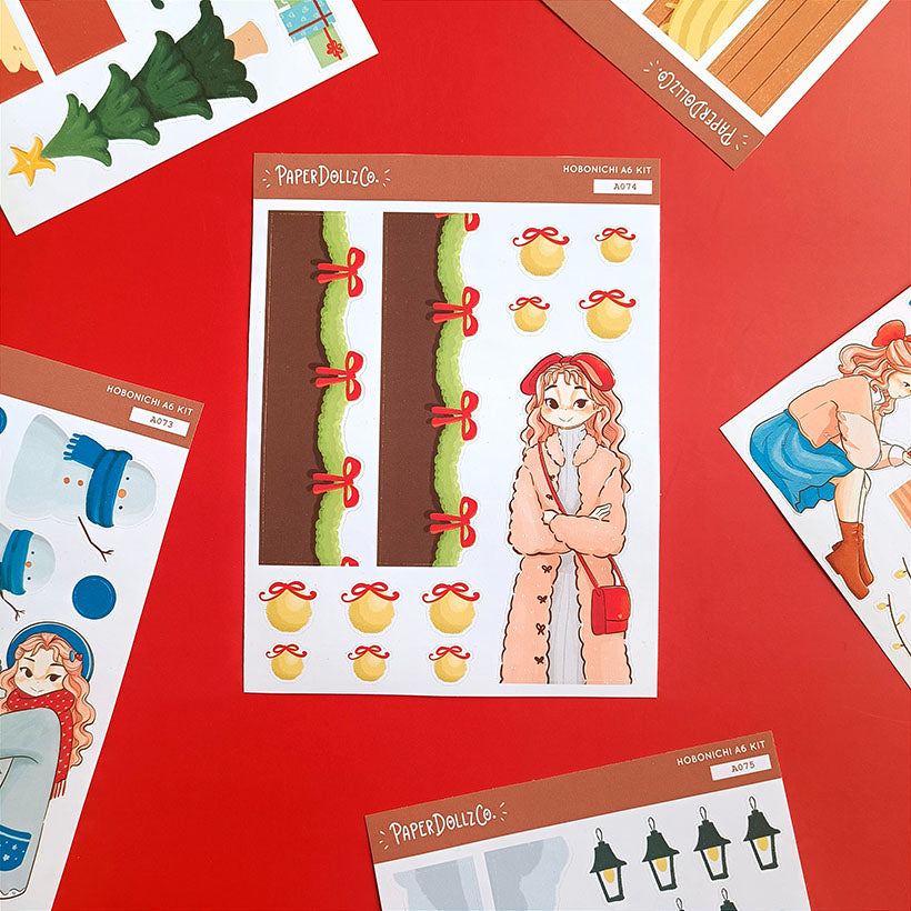 Bow Winter Solstice Hobonichi A6 Daily Sticker Kit - a074