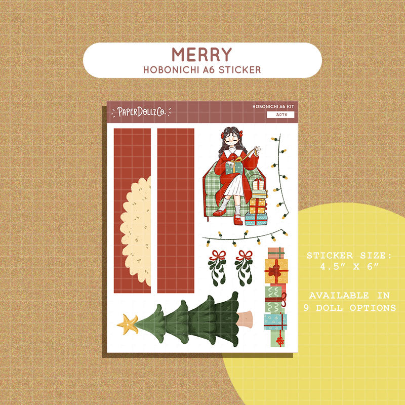 Merry Winter Solstice Hobonichi A6 Daily Sticker Kit - a076