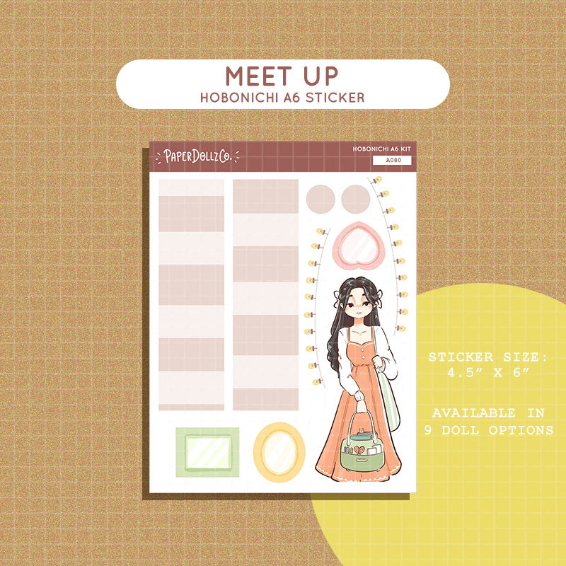 Meet Up | Planner Girl | Hobonichi A6 Daily Sticker Kit - a080