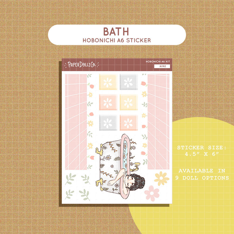 Bath | Reclaiming My Radiance | Hobonichi A6 Daily Sticker Kit - a082