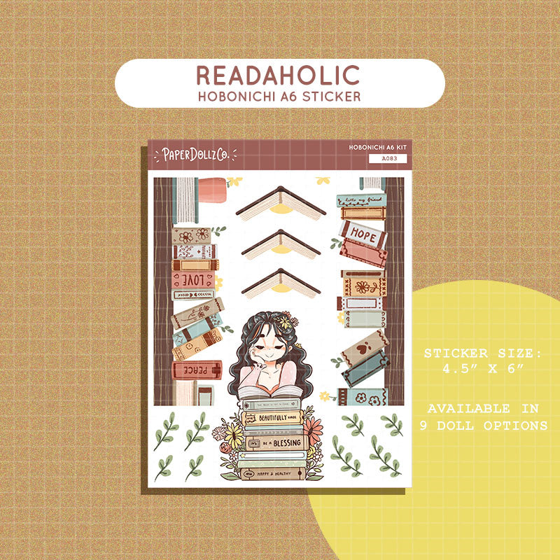 Readaholic | Reclaiming My Radiance | Hobonichi A6 Daily Sticker Kit - a083